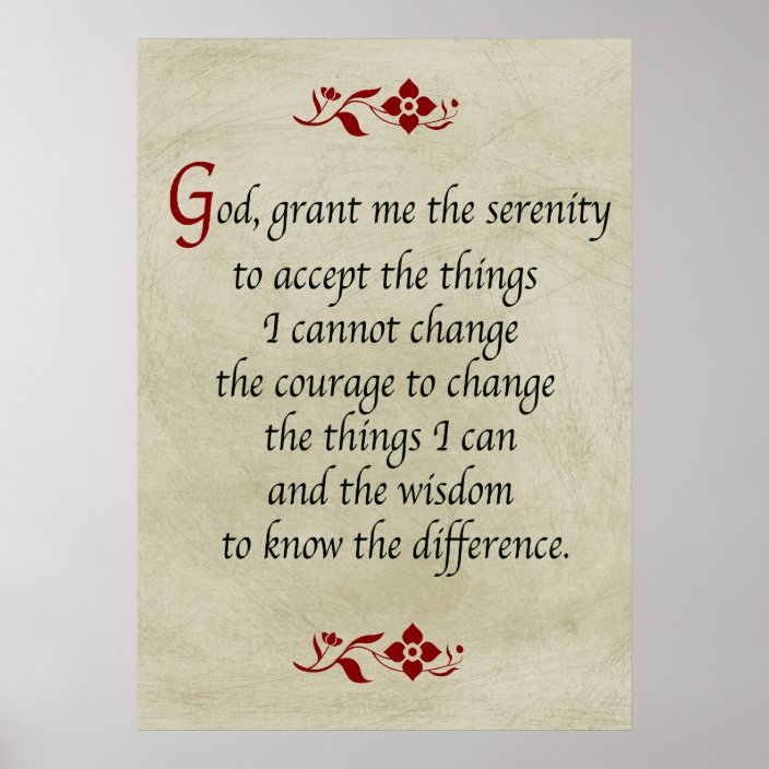 Serenity Prayer/Vintage Style Poster | Zazzle.com.au