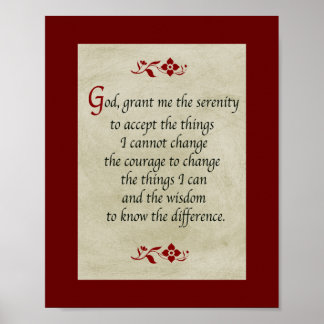 Serenity Prayer/Vintage Style Poster