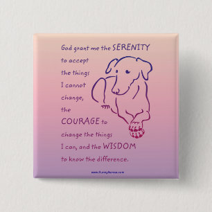 Serenity Prayer w/Dog buttons