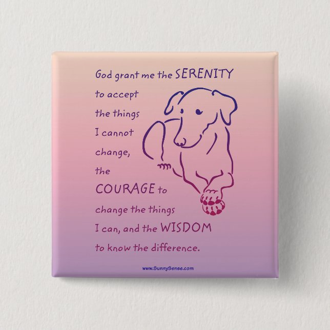 Serenity Prayer w/Dog buttons (Front)