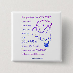 Serenity Prayer w/Dog buttons