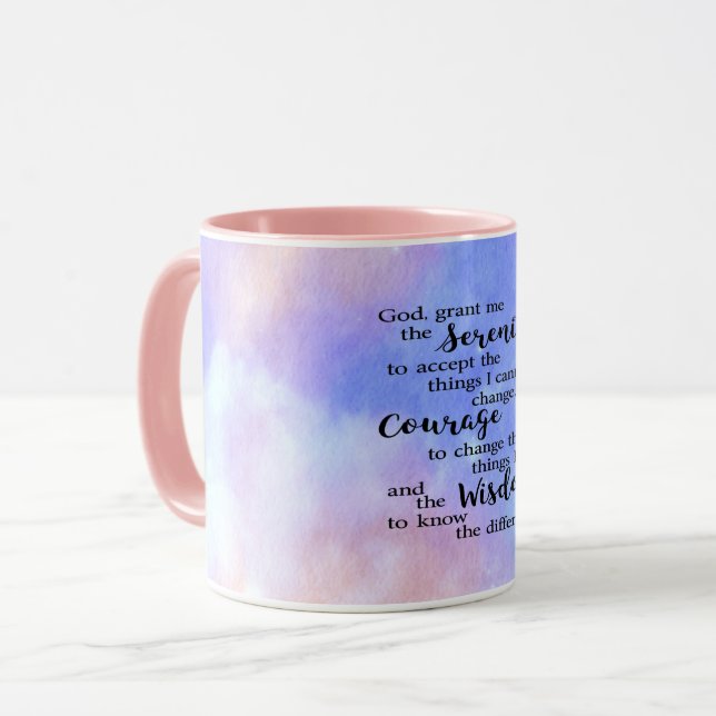 Serenity Prayer Watercolor Combo Mug (Front Left)