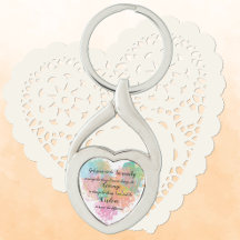 Serenity Prayer Watercolor Metal Keychain
