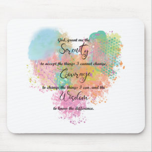 Serenity Prayer Watercolor Mouse Pad