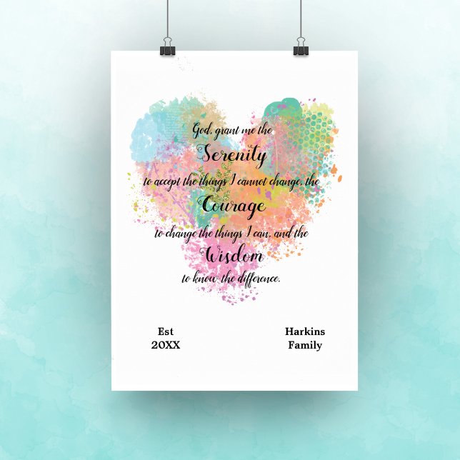 Serenity Prayer Watercolor Poster (Creator Uploaded)