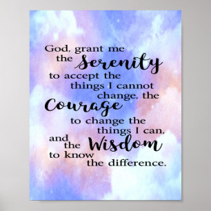 Serenity Prayer Watercolor Poster
