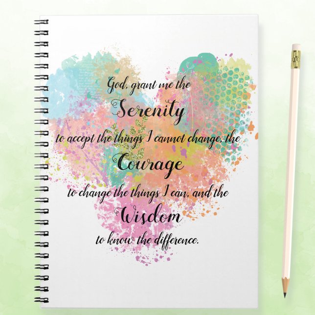Serenity Prayer Watercolor Spiral Notebook (Creator Uploaded)