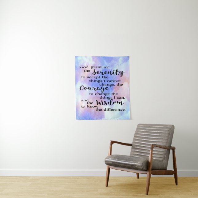 Serenity Prayer Watercolor Tapestry (In Situ)