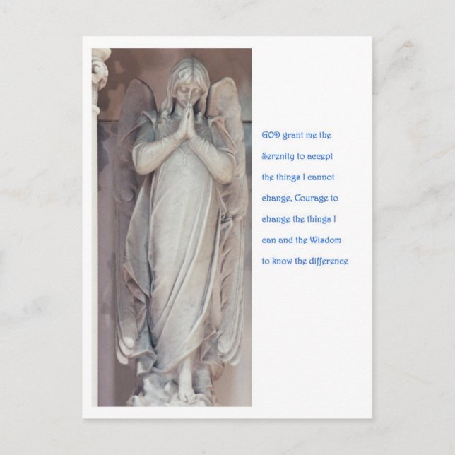 Serenity Prayer with Angel Postcard (Front)