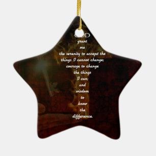 Serenity Prayer With Beautiful Christian Art Ceramic Ornament