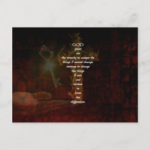 Serenity Prayer With Beautiful Christian Art Postcard
