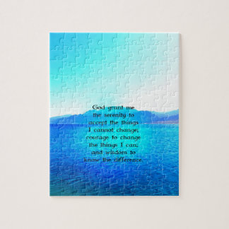 Serenity Prayer With Blue Ocean and Amazing Sky Jigsaw Puzzle