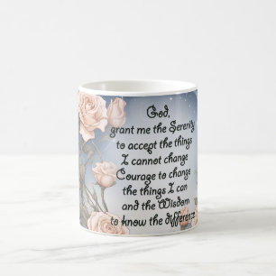 Serenity Prayer With Flowers and Frame Coffee Mug