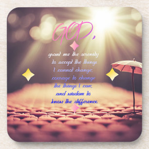 Serenity Prayer With Inspiring Christian Art Coaster
