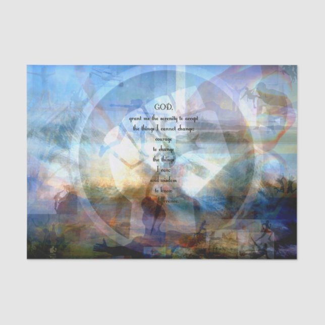 Serenity Prayer With Inspiring Motivational Art Tissue Paper (Front)