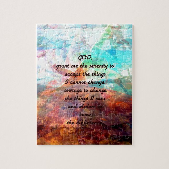Serenity Prayer With Inspiring Underwater Art Jigsaw Puzzle (Vertical)