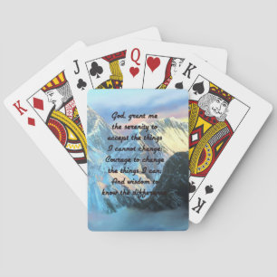 Serenity Prayer With Panoramic View Mount Everest Playing Cards