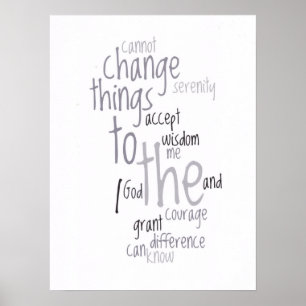 Serenity Prayer Word Art Poster
