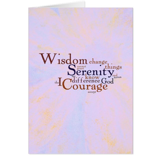 Serenity Prayer Wordle on abstract (Front)