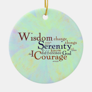 Serenity Prayer Wordle on abstract Ceramic Ornament