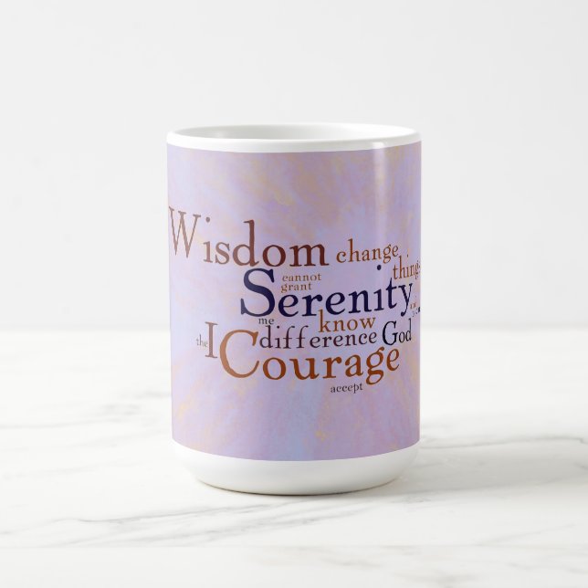 Serenity Prayer Wordle on abstract Coffee Mug (Center)