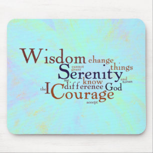 Serenity Prayer Wordle on abstract Mouse Pad