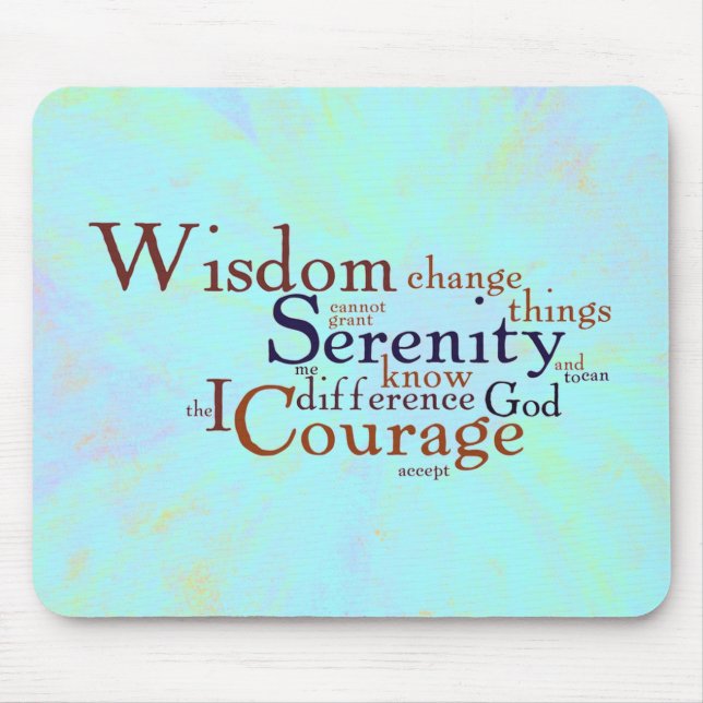 Serenity Prayer Wordle on abstract Mouse Pad (Front)