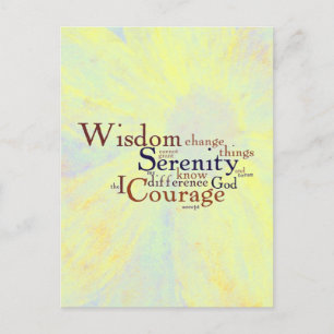 Serenity Prayer Wordle on abstract Postcard