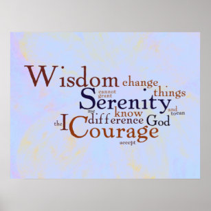 Serenity Prayer Wordle on abstract Poster