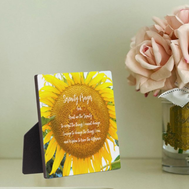 Serenity Prayer Yellow Sunflower Floral Plaque (In Situ)