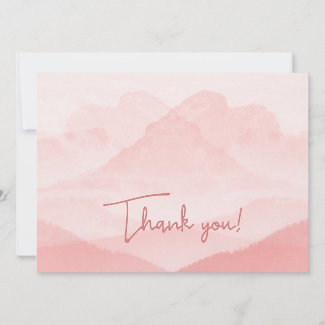 Serenity Romantic Pink Landscape Holiday Card (Front)