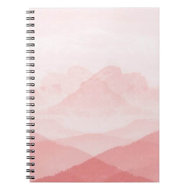 Serenity Romantic Pink Landscape Notebook (Front)