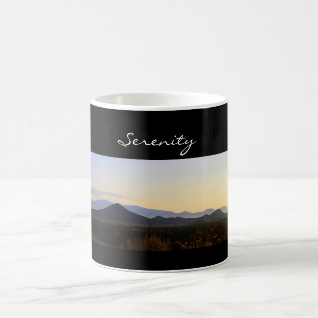 Serenity Santa Fe Mountains at Sunrise Mug (Center)