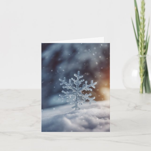 Serenity Snowflake  Holiday Card (Front)