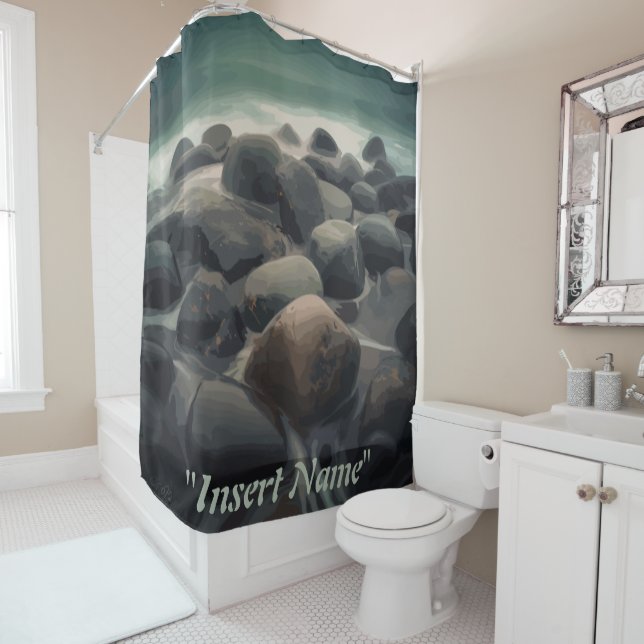 Serenity Stones Shower Curtain (In Situ)
