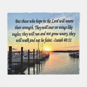 SERENITY SUNSET ISAIAH 40:31 FLEECE BLANKET