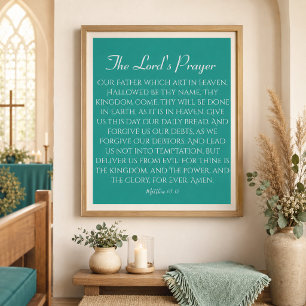 SERENITY The Lord's Prayer Blue Green Poster