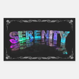 Serenity  - The Name Serenity in 3D Lights (Photog Rectangular Sticker