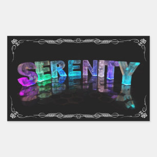 Serenity  - The Name Serenity in 3D Lights (Photog Rectangular Sticker