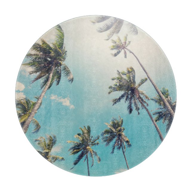 Serenity Tropical Beach Landscape Cutting Board (Front)