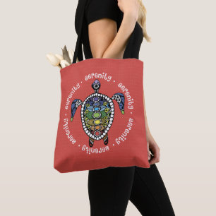 Serenity Turtle Chakras Tote Bag