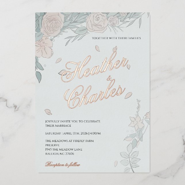 Serenity Wedding Invitation (Front)