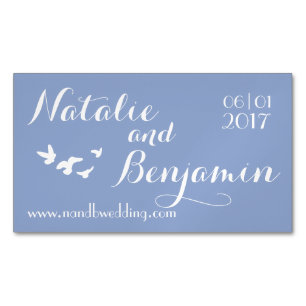 Serenity Wedding   Wedding Website & Date Magnetic Business Card