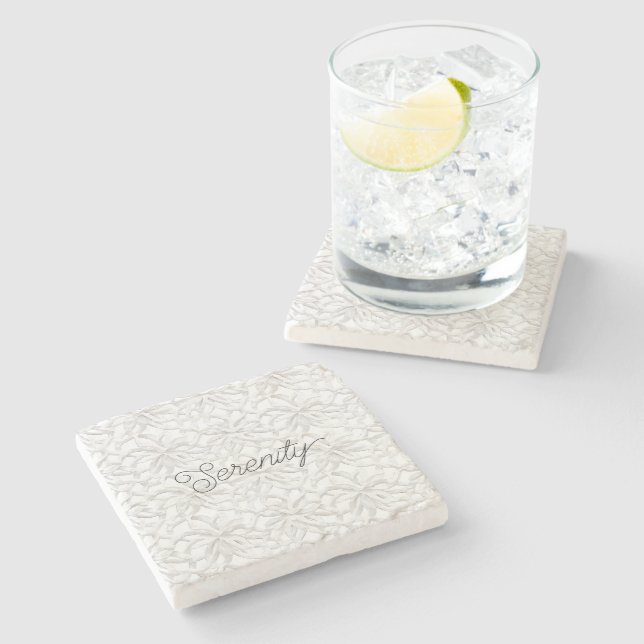 Serenity White Coral Stone Coaster (Side)