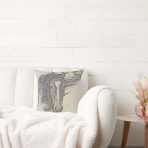 Serenity Wild Horses Throw Pillow