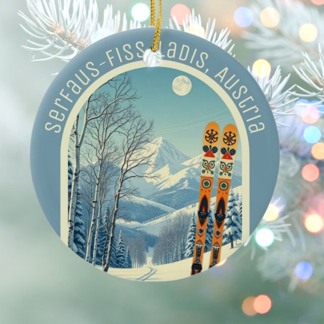 Serfaus‑Fiss‑Ladis Austria ski vacation souvenir  Ceramic Ornament (Creator Uploaded)