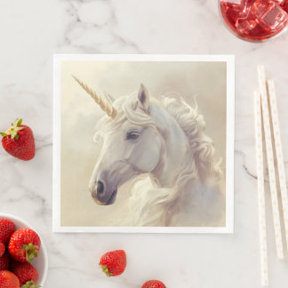 Serfetten with White Unicorn Sparkle Napkin
