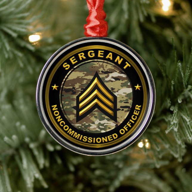 Sergeant Army Noncommissioned Officer Metal Ornament (Tree)