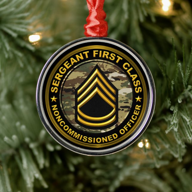 Sergeant First Class Christmas Metal Ornament (Tree)