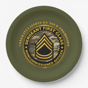 Sergeant First Class  Promotion Paper Plate